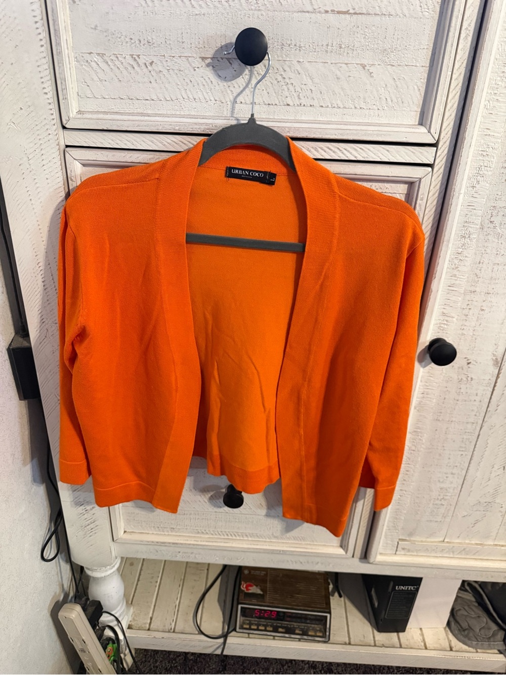 Urban Coco Open-Front Orange Cardigan